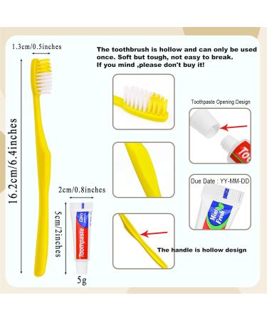 Bulk Disposable Toothbrushes - 500 Individually Packed Yellow One-Way Toothbrushes with Toothpaste for Homeless Nursing Homes Hotels & Travel - Buy Online on GoSupps.com