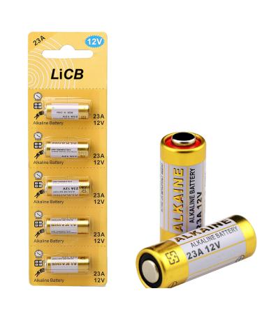 LiCB A23 23A 12V Alkaline Battery (5-Pack) 5 Count (Pack of 1)