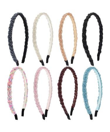 FASOTY 8 Pieces Beaded Headband Non Slip Colorful Headbands for Women Girls Hair Accessories Thin Hair Hoop Fashion  8 Colors (1.2cm/0.5 inch) - Buy Online on GoSupps.com