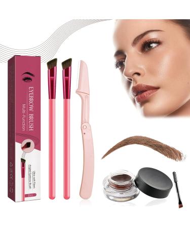 Anjoize Eyebrow Pen Anjoize 4D Laminated Brow Grooming Kit Anjoize Eyebrow Brush Home Eyebrow Care Kit 4D Laminated Ultra-thin Angled Eyebrow Brush with Waterproof Eyebrow Gel (I)