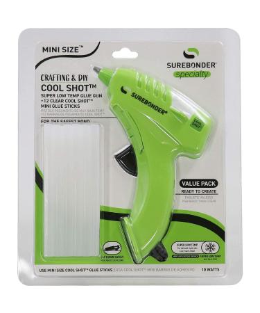 Surebonder Ultra Low Temperature Cool Shot Mini Glue Gun  Compact Size  Extra Safe at 10 Watts  Bonds Delicate Materials Like Paper  Fabric  Foam  Flowers  12 Sticks Included (Plus Series KD-160FKIT) - Buy Online on GoSupps.com