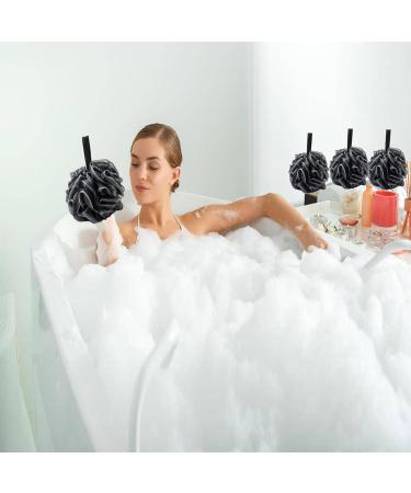 YUEMING 5PCS Loofah Shower Puff Ultra Soft Mesh Bath Sponges for Adults Exfoliating Bath Scrunchie Multi Pack Bathroom Puff Clean Skin Loofah Sponge for Bathing Black 5pcs- Balck - Buy Online on GoSupps.com