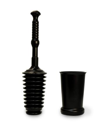 Master Plunger MP500-3TB Heavy Duty Bathroom Toilet Plunger Kit with Tall Bucket. Equipped with Air Release Valve, Black