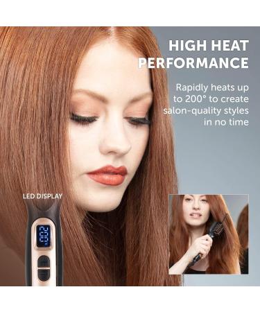 Carmen C81058 Noir Straightening Brush with LED Screen - Black & Rose Gold - Buy Online on GoSupps.com