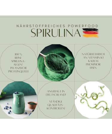 Premium Raw Vegan Spirulina Powder 250g - German Algae Superfood for Smoothies & Health | Pureeraw - Buy Online on GoSupps.com