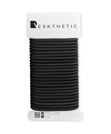Reskthetic - Hair tie 24 pieces (4mm) made of high quality (very tearproof) environmentally friendly and odorless without metal for girls women (women) and men (men) black - Buy Online on GoSupps.com