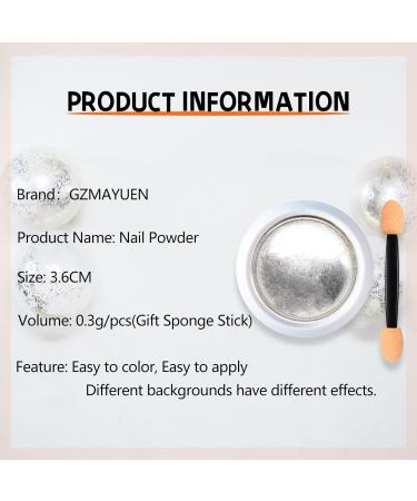 GZMAYUEN Chrome Nail Powder 6 Color Metallic Mirror Nail Powders Silver Gold Pink Chrome Powder for Nails 02 - Buy Online on GoSupps.com