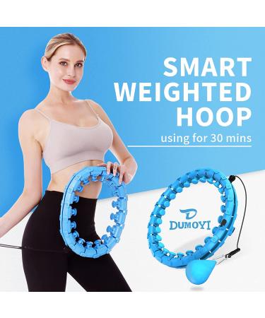 Dumoyi Smart Weighted Fit Hoop for Adults Weight Loss | 24 Detachable Knots | 2 in 1 Ab Fitness Massage | Blue | Great for Beginners - Buy Online on GoSupps.com