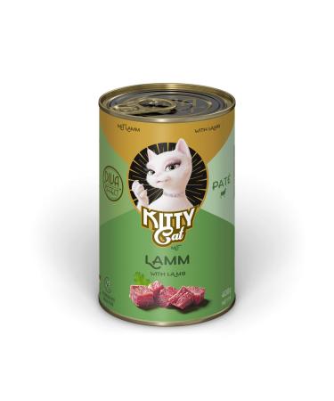 Kitty Cat Pat Lamm 6 x 400 g wet food for cats grain -free cat food with taurine salmon oil and green lip mussel single feed with high meat content made in Germany lamb 400 g (6 Pack)
