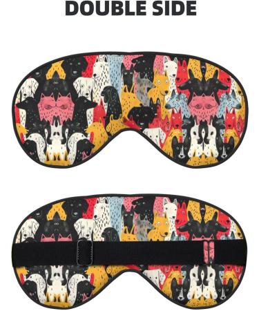 Shop Dogs Pattern Soft Sleep Eye Mask | Breathable Travel Eye Patch for Women | Relaxation Essential - Buy Online on GoSupps.com