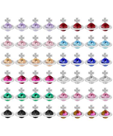 Molain 48pc Nail Art Planet Crystal Charms - 3D Saturn Shape Decoration Kit for DIY Acrylic Nails - 12 Colors - Ideal for Women and Girls - Buy Online on GoSupps.com
