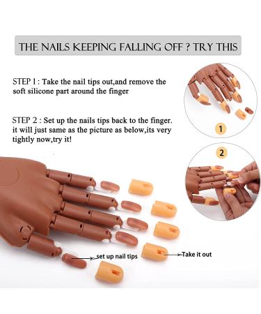 LIONVISON Nail Practice Hand with 300PCS Nail Tips | Flexible Manikin Hand for Acrylic Nails Training and Manicure Art Beginners - Buy Online on GoSupps.com