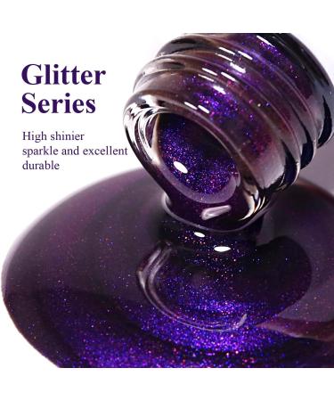 Imtiti Pearl Gel Nail Polish Dark Purple Pearl Iridescent Glitter Gel Polish Soak Off LED UV Diamond Shimmer Sparkle Nail Gel Polish Fall Winter Manicure Gel Nail Polish Kit 15ML - Buy Online on GoSupps.com