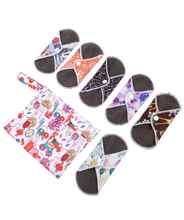 Washable Napkins Cloth Pads Washable Napkin Washable Pads Washable Menstrual Napkin Menstrual Pad Leakproof Panty Leak Proof Panties Light Girl 1 Set Washable Menstrual Pads