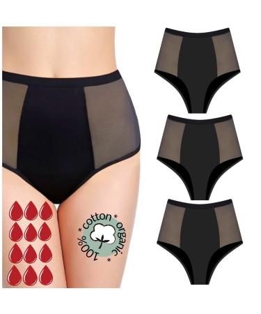 Noblood period underwear 2-3 tampons - washable - cotton - ecologically - menstruation - underwear for the period - periode briefs - absorbing - girls - XXS / 3XL ELEEN -Pack S