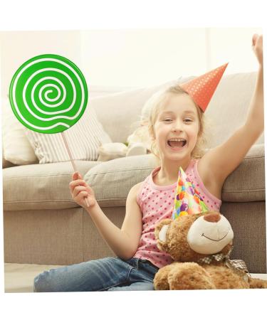 Veemoon 2pcs Lollipop Props Large Lollipop Birthday Partyt Decor Clay Lollipop Candy Simulation Lifelike Candy Simulation Lollipop Model Fake Lollipop Prop Toys Wood Food Decoration Fake 41X19.5X1.5CM Green - Buy Online on GoSupps.com