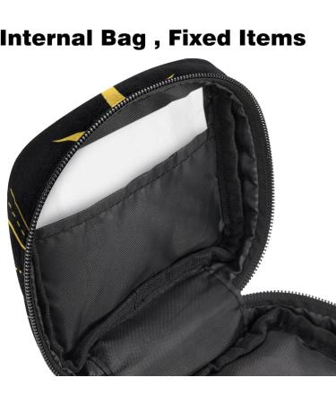 Menstrual Pad Bag with Zipper | Ladies Napkin Pouch & Tampon Collection Bag for Women & Girls - Moon Stars Black - Shop Internationally - Buy Online on GoSupps.com
