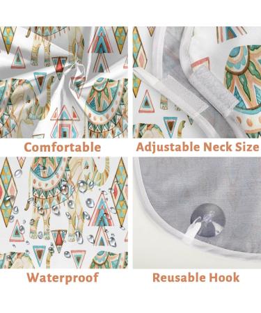 Geometric Elephant Beard Bib Apron | Non-Stick Waterproof Beard Catcher for Men | Perfect Grooming Cloth with Suction Cups | Ideal Gifts for Men - Buy Online on GoSupps.com