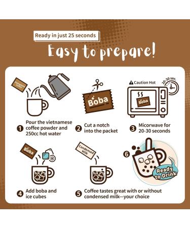 Flavfar Premium Instant Vietnamese Coffee Boba Kit with Chewy Tapioca Pearls - Ready in 25 Seconds - Ultimate Bubble Tea Experience with Boba Straws - Gift for Bubble Tea Lovers - 5 Servings - Buy Online on GoSupps.com