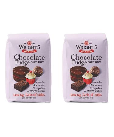 Wright's | Baking Chocolate Fudge Cake Mix 2X500g (1Kg) | A rich Chocolate Fudge cake mix with a melting chocolate crumb | suitable for loaf cakes gateaux bases slices or 16 individual cakes | - Buy Online on GoSupps.com