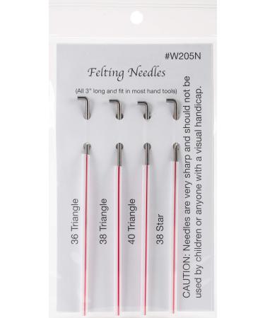 Wistyria Editions Felting Needles 4/Pkg-Size 36  38 & 40 Triangle  Size 38 Star