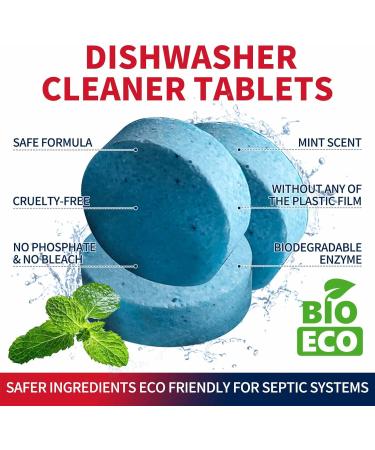Buy Eco-Friendly Dishwasher Cleaner Tablets (90 Counts) - Minty Fresh Scent Deep Clean 360 Plastic-Free Long-Lasting - Buy Online on GoSupps.com