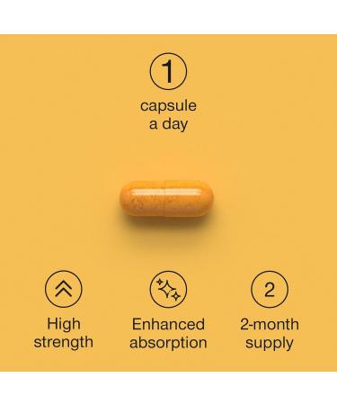 Turmeric Curcumin Capsules High Strength with Black Pepper - Pure Curcumin Extract with 95% Curcuminoids - 60 Tablets One a Day 500mg - Premium Turmeric Herbal Supplements - Enhanced Absorption - Buy Online on GoSupps.com