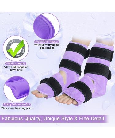 REVIX Ankle Ice Pack Wrap for Pain Relief - Reusable Cold Compression for Ankle Injuries, Plantar Fasciitis, Achilles Tendonitis - 2 Packs (Purple) - Buy Online on GoSupps.com