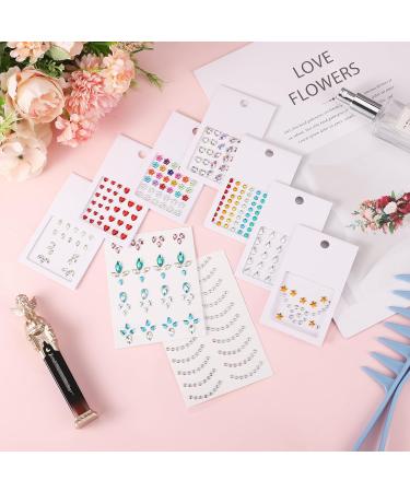 Buy 9 Sheets Festival Face Gems Stickers | Self-Adhesive Rhinestone Makeup Jewels for Eyes & Nails - Multi-Style Decorations - Buy Online on GoSupps.com