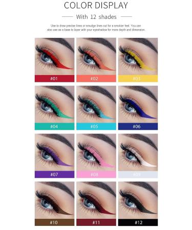 Waterproof 3Pcs Blue White Black Colored Eyeliner Set for Long-Lasting Colorful Eye Makeup - Buy Online on GoSupps.com