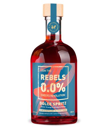REBELS 0.0% Dolce Spritz Alcohol Free | Double Distilled for Intense Aroma | Award Winning Taste | Vegan | Natural Botanicals | Mix for a Non-Alcoholic Cocktail | Non-Alcoholic Drink 500ml