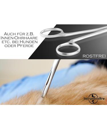 Professional Stainless Steel Dog Ear Hair Pliers - 18 cm Instrument RW Plug-in Tongs for Animal Hair Removal - Buy Online on GoSupps.com