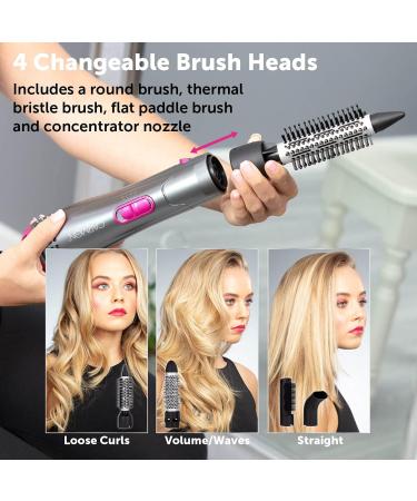 Carmen C81071 Neon 4-in-1 Hot Air Styler | Keratin Protech | 1000W | Graphite & Pink - Buy Online on GoSupps.com