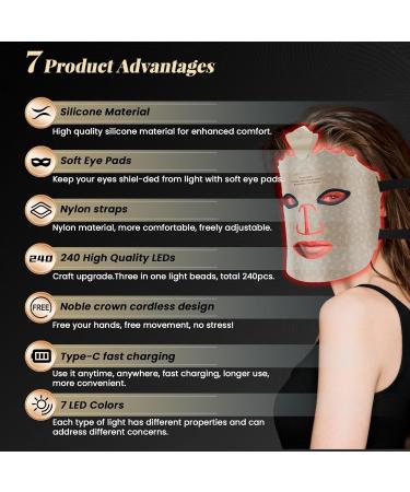 Red Light Therapy Mask - Wireless 7 Color LED Face Mask for Anti-Aging & Skin Care - Buy Online on GoSupps.com