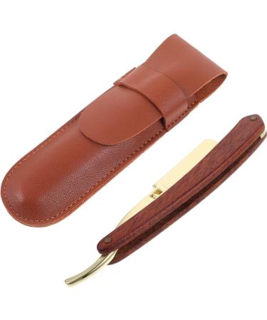 EXCEART Straight Razor Metal Vintage Folding Edge Steel Razors Shaving Knifes Hair Shaper Moustache Shaver with Wood Handle for Salon Home