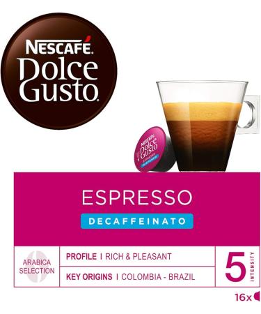 Nescaf Dolce Gusto Espresso Decaffeinato - Caf D caf in - 48 Capsules (Lot of 3 bottles x 16) - Buy Online on GoSupps.com