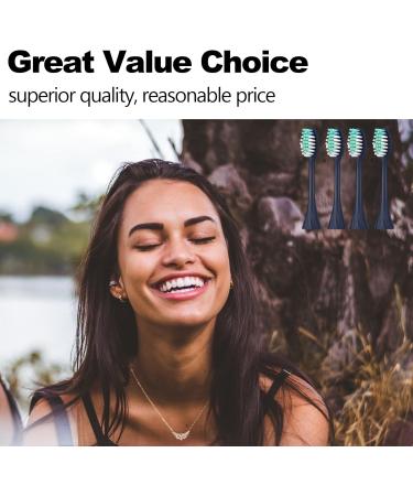USHON Toothbrush Replacement Brush Heads for HY1100 & HY1200 - 4 Pack (Midnight Navy Blue) | Philips One Electric Toothbrush Compatible - Buy Online on GoSupps.com