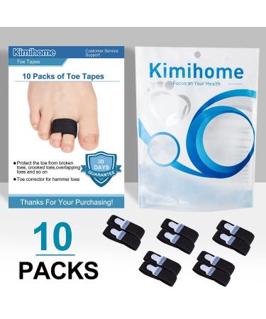 Kimihome Toe Splints - Corrector for Overlapping Toe, Hammer & Crooked Toes - 10 Packs of Toe Tapes - Black - Buy Online on GoSupps.com