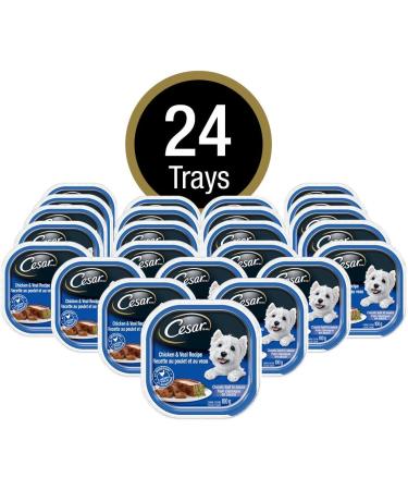 CESAR Adult Wet Dog Food Classic Loaf in Sauce Entr es - Chicken & Veal 100g Tray (24 Pack) Chicken & Veal 100 g (Pack of 24) - Buy Online on GoSupps.com