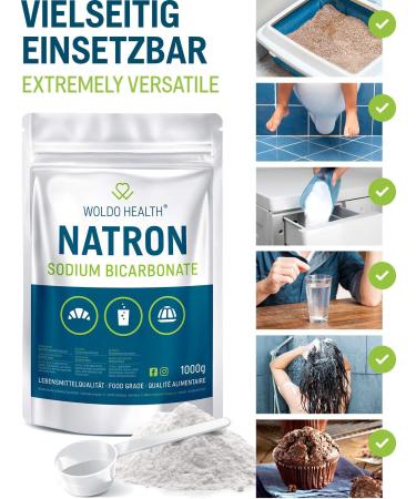 100% Pure Bicarbonate of Soda for Cleaning and Kitchen - 3X 1.000g Food Grade Resealable Bag - Buy Online on GoSupps.com