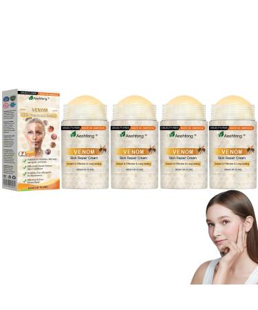 AEEHFENG Bee Venom Skin Repair Cream Advanced Bee Venom Firming Serum Stick Firming & Wrinkle-Reducing Cream Hydrating Natural Ingredients Suitable for All Skin Types (4 Bottle)
