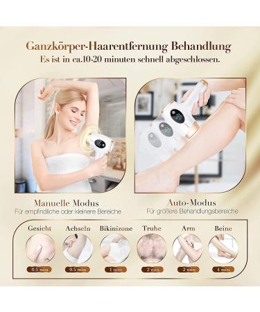 IPL Hair Removal Device - 999 999 Pulses Permanent & Painless 9 Energy Levels 3 Functions for Men & Women | Ideal for Face Body Bikini Armpits - Yellow - Buy Online on GoSupps.com