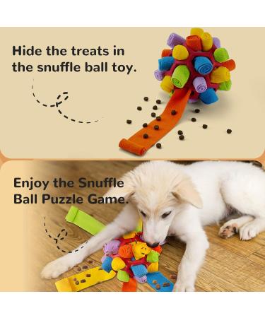 Larimu Sniffing Ball for Dogs | Interactive Snuffle Toy for Small & Medium Pets | Portable Sniffing Car Toys (Red & Rainbow) - Buy Online on GoSupps.com