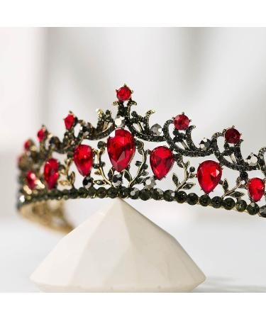 SweetV Red Crystal Princess Crown Tiara for Women - Perfect for Weddings, Proms, Birthdays, and More! - Buy Online on GoSupps.com