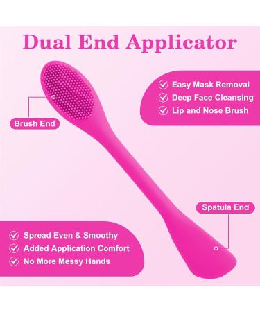 Prasacco 2 PCS Silicone Face Mask Applicator Brushes | Double-head Beauty Tools for Mud, Clay, Charcoal Masks | Rose Red Purple - Buy Online on GoSupps.com