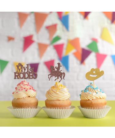 Kaakswa 24Pcs Cowboy Cupcake Topper West Cowboy Happy Birthday Party Decorations My 1st Rodeo Cowboy Birthday Decorations Baby Shower Party Supplies - Buy Online on GoSupps.com