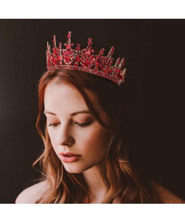 AW BRIDAL Red Queen Crown - Wedding Tiara for Women | Princess Headpiece for Prom, Pageant and Halloween - Buy Online on GoSupps.com