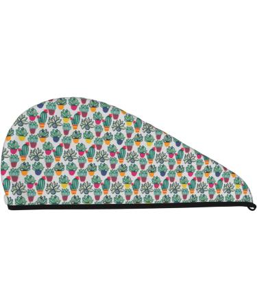 Super Absorbent Cactus Plant Microfiber Hair Towel Wrap | Quick Dry Coral Velvet for Long Curly & Thick Hair - Buy Online on GoSupps.com