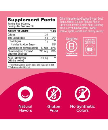 OLLY Apple Cider Vinegar Metabolism Gummy Rings with Vitamin B12 & Chromium - 30 Count - Buy Online on GoSupps.com