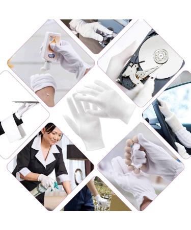 White Cotton Moisturizing Gloves for Women - 10 Pairs | Soft, Elastic Skincare & Working Gloves for Dry Hands, Jewelry Inspection | One Size Fits Most - Buy Online on GoSupps.com
